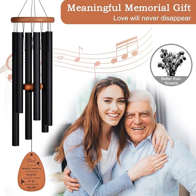 Memorial Wind Chimes for Loss of Dad, Bereavement Sympathy Gifts for Loss of Father, Windchimes in Memory of Dad, Home Decor & Outside Garden Patio