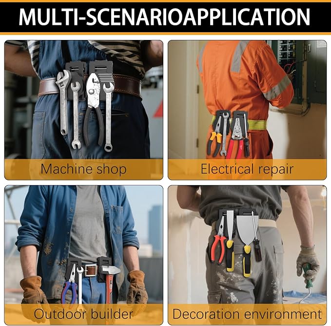 3-H Heavy Duty Magnetic Tool Belt Clip, Anti-Slip Magnetic Belt Tool Holder for Wrench, Screws, Nails, Hammer, Pliers, Spanner and Any Tool Hardware