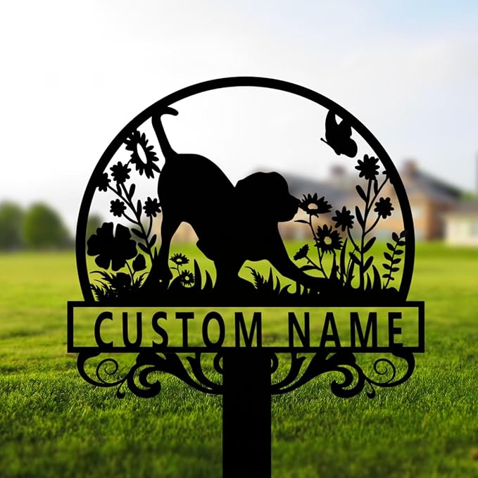 Custom Cat and Dog Garden Stake,Personalized Pet Stake Sign,Custom Cat Dog Stake Art Sign,Garden Stake Sign,8-24inches