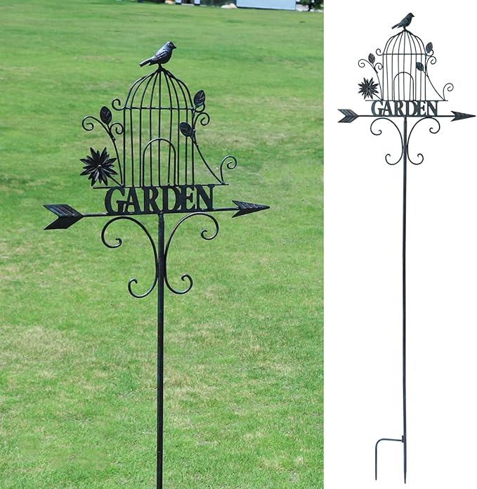 Decorative Garden Stakes，Metal Garden Sign for Outdoor Lawn Backyard Porch Pathway Decor