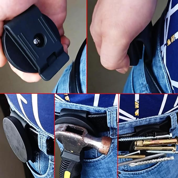 Magnetic Belt Clip Magnetic Screw Holder Men Tool Belt for Screws Nails Screwdrivers Wrench Metal Accessories Tool and Hardware Holder
