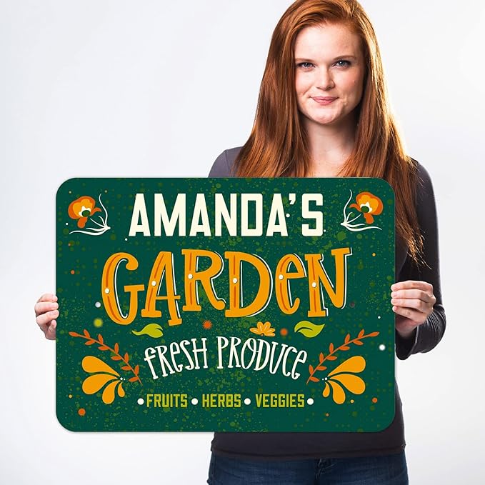 Custom Garden Signs, Personalized Sign for Garden, Ideal for Mom, Mother Or Christmas Gift Sign, 18x24 Inches, Rust Free .063 Aluminum, Fade Resistant, Made in USA by Sigo Signs