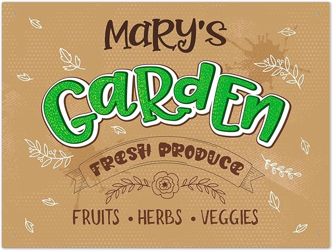 Custom Garden Signs, Personalized Sign for Garden, for Mother's Day, Mom, Christmas Gift Or Girlfriend Sign, 18x24 Inches, Rust Free .063 Aluminum, Fade Resistant, Made in USA by Sigo Signs