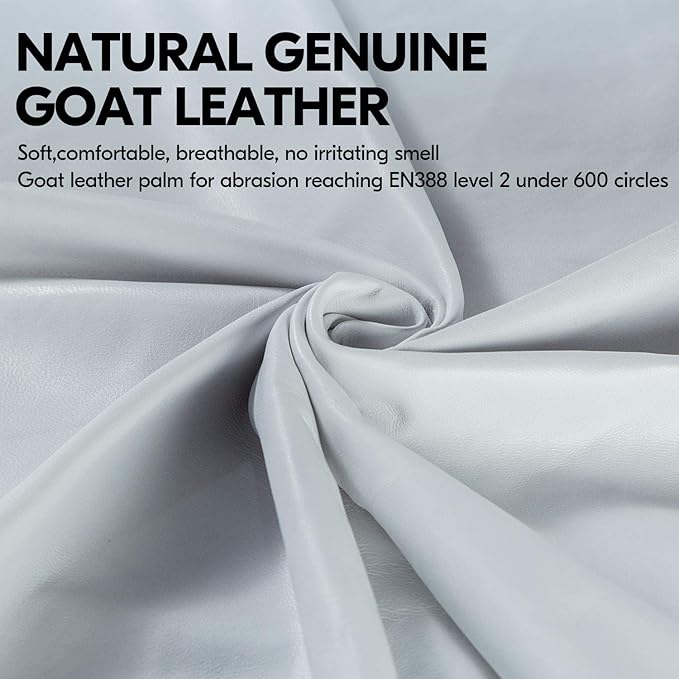 Vgo... 1-Pair Premium Genuine Goat Leather Extra-Long Cuff Thornproof Gardening Gloves (Size S, Pink White, GA1013)