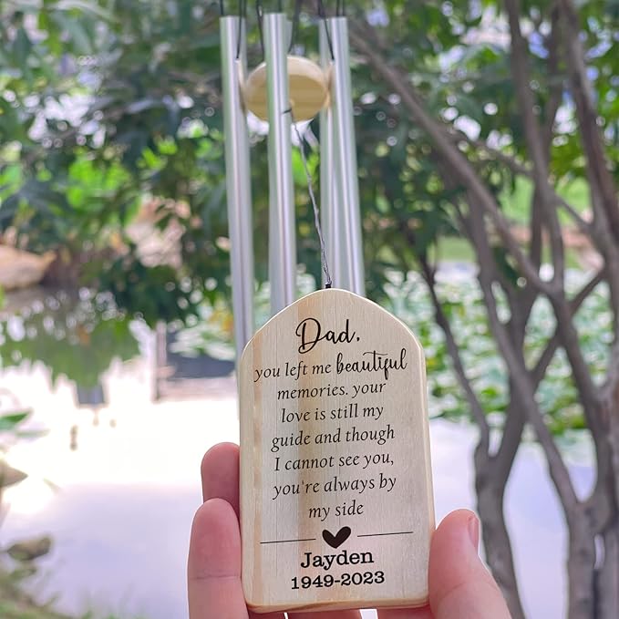 Sympathy Wind Chimes - Memorial Gift for Loss of Dad, Father - Bereavement and Remembrance Gift - in Loving Memory