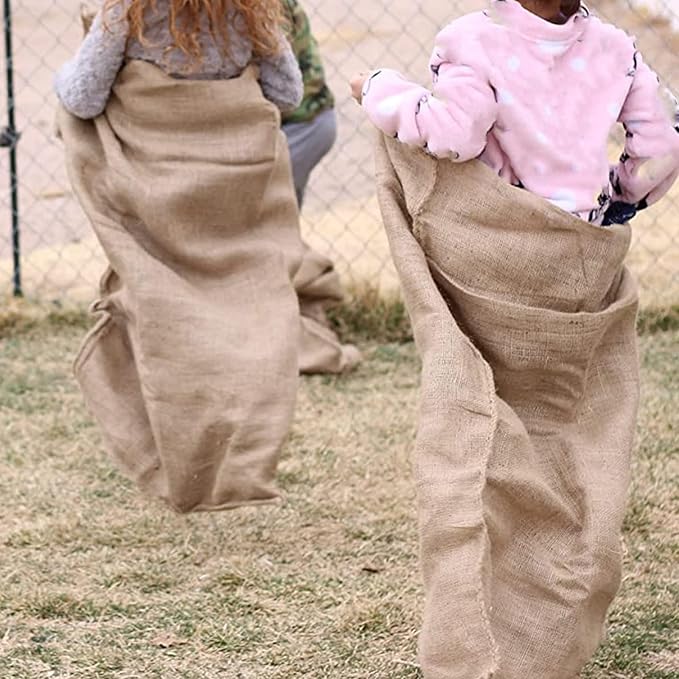 ZOENHOU 8 Packs 40 x 24 Inch Large Burlap Bags, Potato Sack Burlap Sacks for Gardening, Potato Sack Race Bags