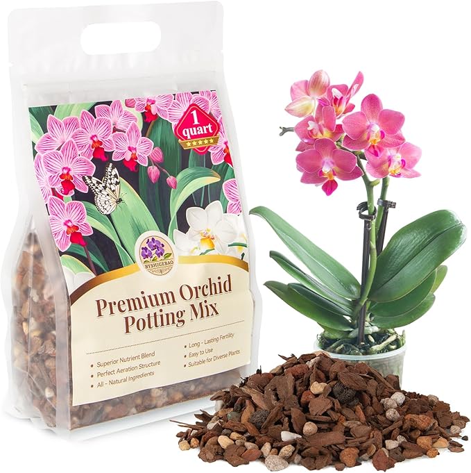 Orchid Bark Potting Mix with Pine Bark and Perlite, Fast Draining Orchid Soil for Healthy Roots, Ideal for Repotting Orchid and Orchid Bark for Indoor Plants (1 Quart)
