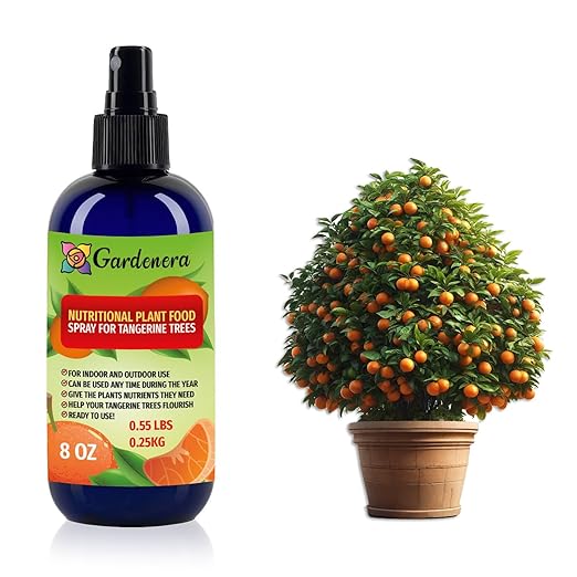 Gardenera Premium Nutritional Plant Food Spray for Tangerine - Balanced Nutrition Plant Superfood | Excellent Growth Booster for Tangerine Trees in Pots - 8oz
