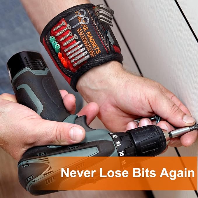 Stocking Stuffers for Men Women Gifts Magnetic Wristband: Men Gifts Tool Belt Magnet Wrist for Holding Screws Christmas Gadget for Dad Adults Him Husband Who Have Everything Wants Nothing (2 Pack)