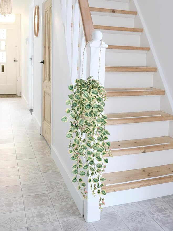 Briful 3 Pack Fake Hanging Plant 39.3" Artificial Hanging String of Hearts Plant Faux Trailing Vine with Heart-Shaped Leaves Lush Cascading Fake Geenery for Home Wall Garden Patio Shelf Decor