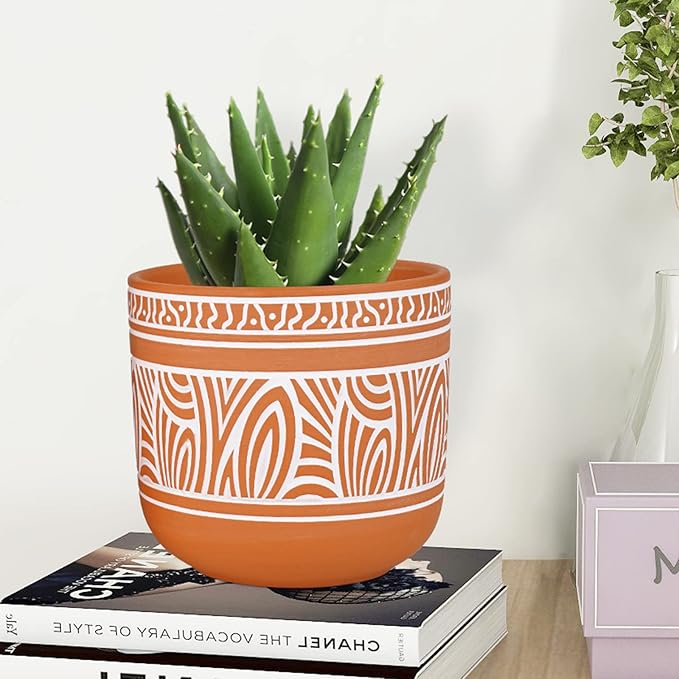 4.6 + 6 Inch Terracotta Succulent Planter Pots Terra Cotta Planter Clay Pots with Drainage Set of 2
