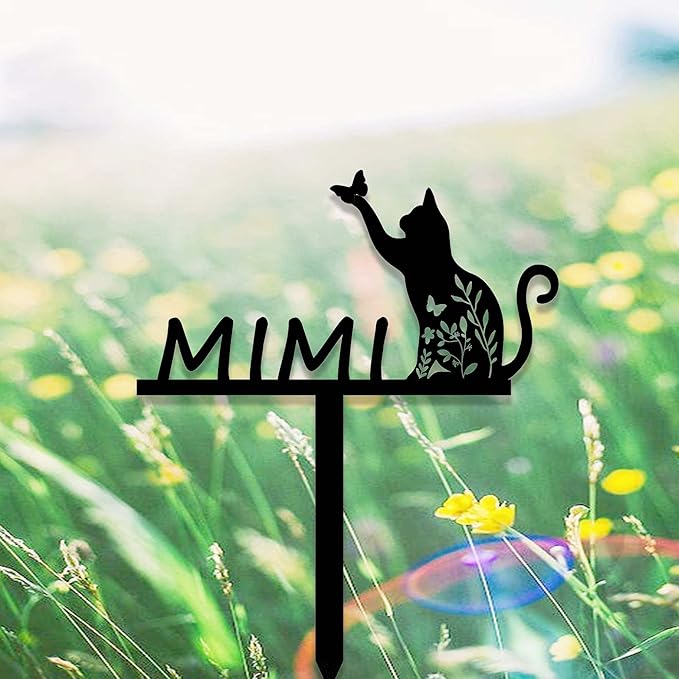 Custom Cat Memorial Stake Sign Metal Cat Grave Marker Cat Garden Decor Remembrance Stake Personalized Cat Name Yard Stake Pet in Heaven Loss of Cat Sympathy Gift