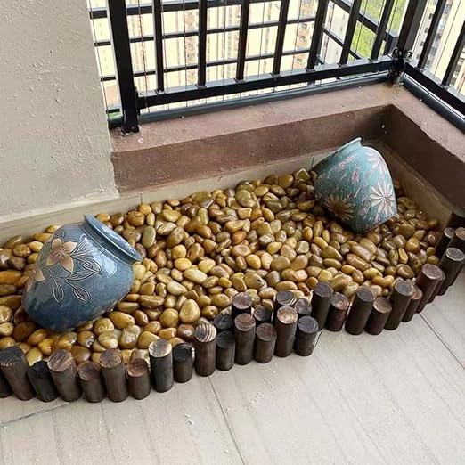 10lbs Yellow River Rocks, 2-3 Inch Natural Pebbles for Indoor Plants, High Polished Decorative Stones Vase Filler Fish Tank Aquariums Landscaping Garden