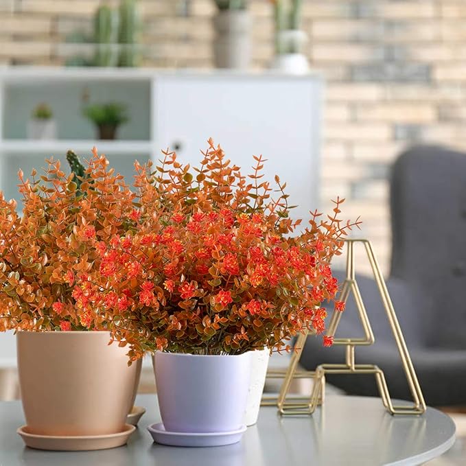 20 Bundles Artificial Grasses Outdoor Fake Grasses for Decoration UV Resistant No Fade Faux Plastic Plants Garden Porch Window Box Décor