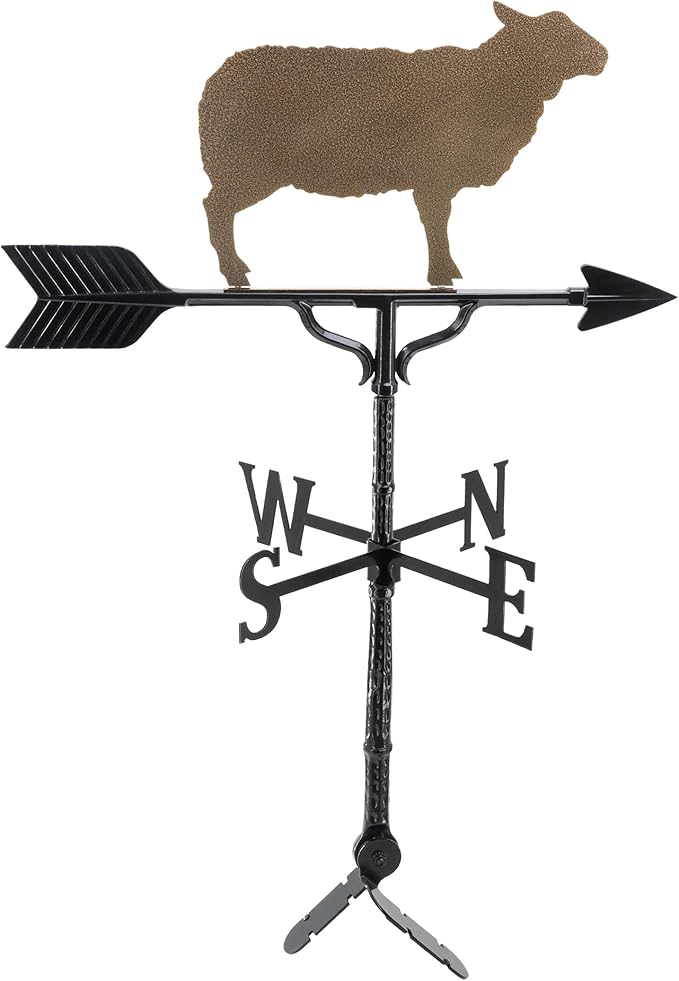 Sheep Weathervane - Metal Sheep Weathervane - Roof Mount Included - 4 Mount Options - 14 Colors Available