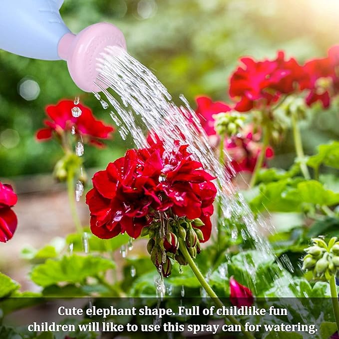 0.4 Gallon Plastic Watering Can Small Lightweight Cute Indoor Outdoor Garden Plants, Watering Can with Shower Head Elephant: Blue