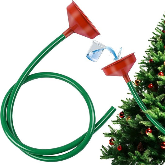 1 Set Christmas Tree Watering System, Large 5.5" Dia Christmas Tree Watering Funnel with 5feet Long Hose Xmastree Watering Device Easy Assembly Plant Watering Tool for Indoor Outdoor Xmas Tree