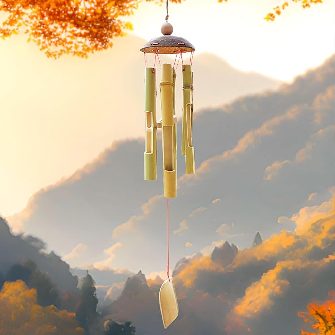 Handmade Bamboo Wind Chimes 26 in Classic Garden Windchime Outdoors for Garden, Patio, Home Or Outdoor Decor