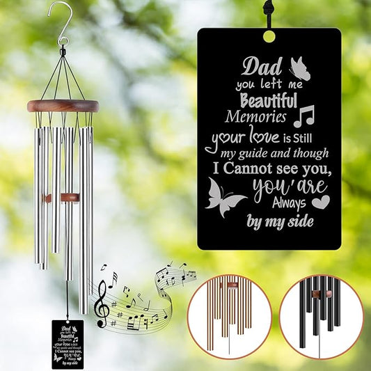 Memorial Wind Chimes Engraved Personalized Wind Chimes for Loss of Loved One,Sympathy Wind Chimes for Outside,Bereavement/Remembrancegifts for Loss of Mother Father