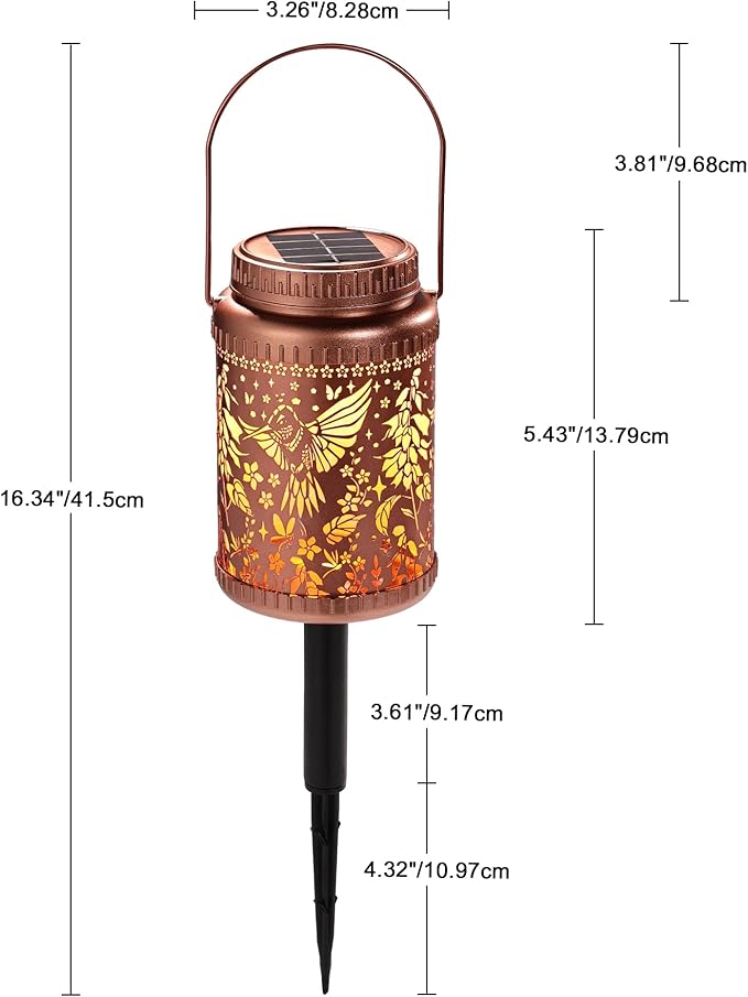 Cooo 4 Pack Solar Pathway Lights & Solar Lanterns Outdoor Waterproof Landscape Path Lights Christmas Lights Gifts for Women Mom Grandma for Garden Yard Patio Backyard Decor- Rose Gold Hummingbird
