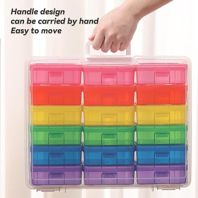 Plastic Storage Box Arts & Crafts Storage Boxes & Organizers With Large Storage Box Small Rectangular Plastic Container For Craft Storage (18 Pack Small -Color)