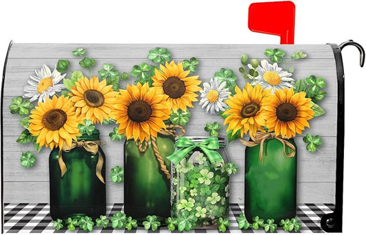 St. Patrick's Day Magnetic Shamrock Mailbox Cover - Green, 18 x 21 Inch