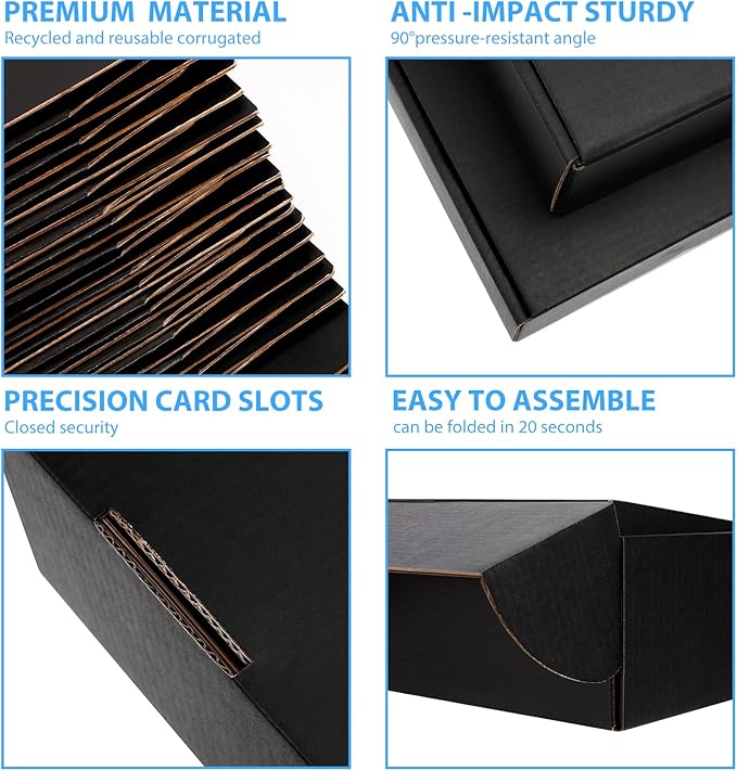 Small Shipping Boxes 9x6x2 Inch (25 Pack) - Sturdy Black Corrugated Cardboard Boxes for Small Business, Ecommerce, Mailing & Packaging | Recyclable Gift & Storage Boxes