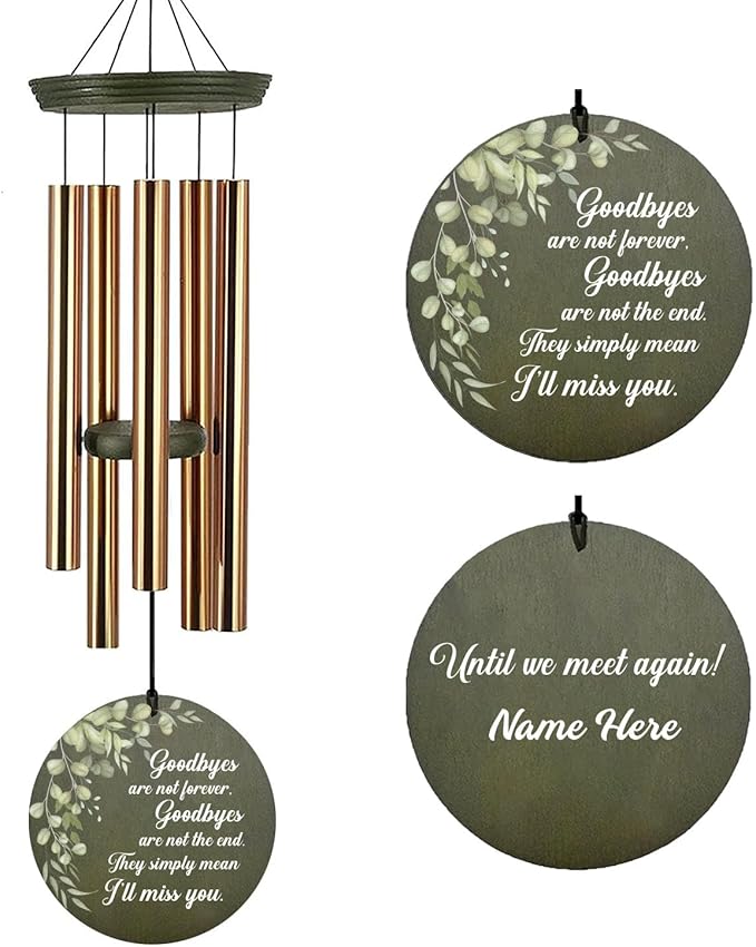 Personalized Sympathy Wind Chime, Memorial Gifts for Loss of Mother or Father, Sympathy Gift, Funeral Gifts for Bereavement, Product in USA