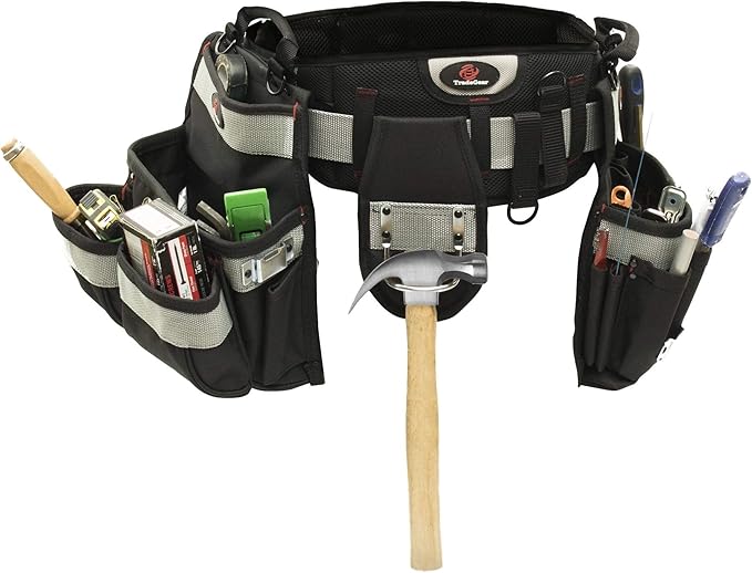 TradeGear Part#SZB Electrician's Belt & Bag Combo - Heavy Duty Electricians Tool Belt Designed for Comfort & Durability - Ideal for All Electricians Tools - Fits Sizes XL - 3XL (40"-55")