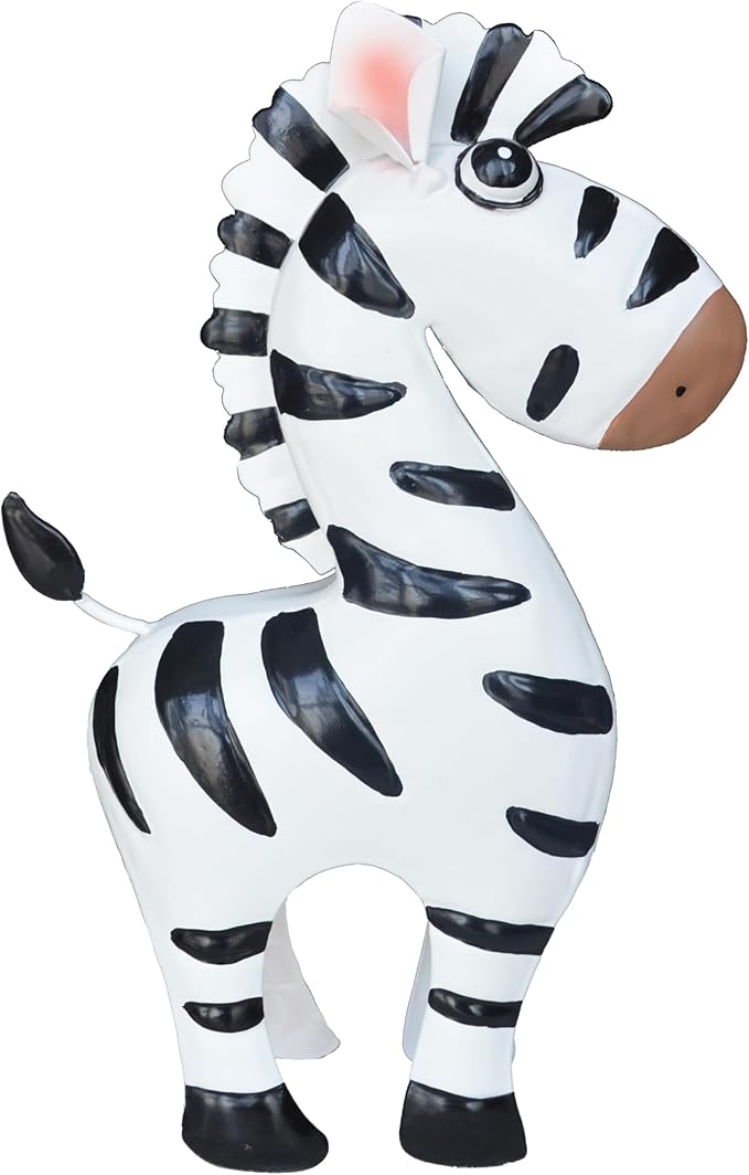 GIFTME 5 Metal Zebra Figurine Garden Outdoor Sculptures Decor,Cartoon Zebra Statues Home Decor for Kid's,Women,Family