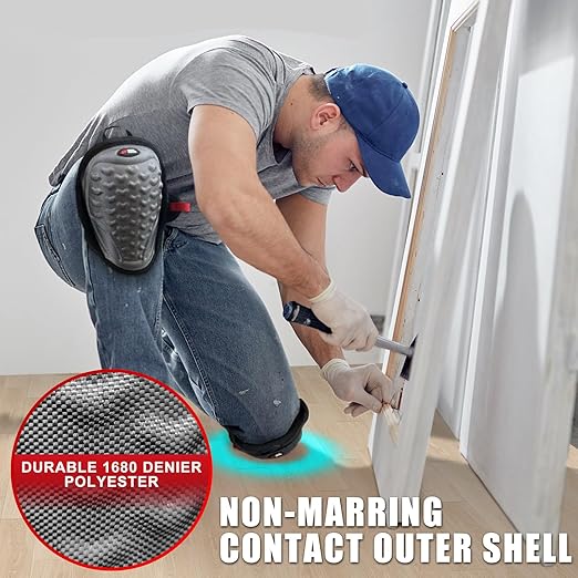 Work Knee Pads for Men Construction,Gel Roofing and Flooring Knee Pads for Women with Soft Foam Padding for All Day Comfort, Gardening Kneepads for Work with Anti-Slip 1680D Fabric Cap, Grey