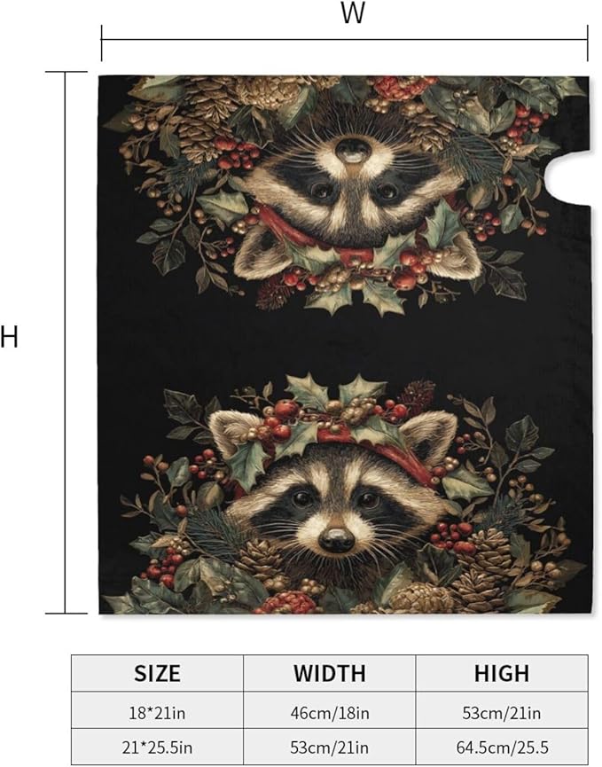 Christmas Raccoon Mailbox Covers Magnetic Letterbox Covers 21x18 Inch for Garden Outdoor Decoration