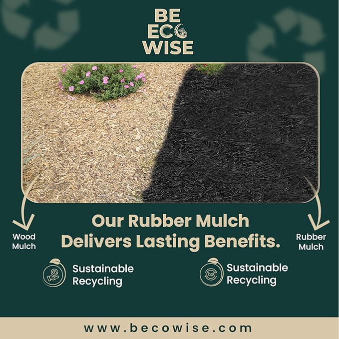 – 100% Wire-Free Premium Grade Shredded Rubber Mulch for Playgrounds & Landscaping | Safe for Kids & Pets, No Replacement Needed, Ultra Durable | Black, 10 lb (0.6 cu ft)