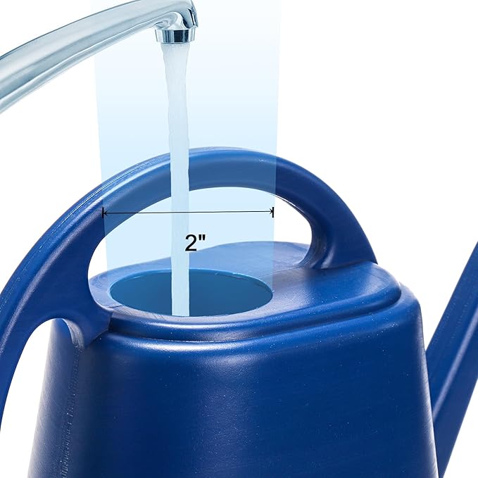 Fasmov Watering Can, 1/2 Gallon Plastic Watering Cans with Comfortable Handle, Small Garden Watering Cans Long Spout for Indoor Outdoor Watering Plants, Blue