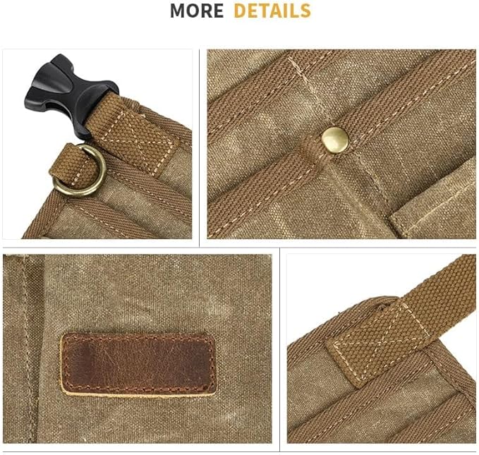 Tool Belt Pouches for Men Utility Belt Electrician Tool Bag Canvas Gardening Waist Tool Pouch with 13 Pockets for Men Women Carpenters Electricians Mechanics, Adjustable