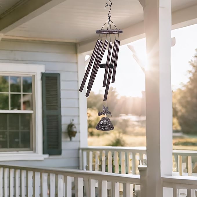 Memorial Wind Chimes with Hummingbird Wind Spinner, 32" Wind Chimes for Loss of Loved One, Sympathy/Memorial/Condolence/Remembrance Gift for Loss of Mother Father Husband Daughter Son