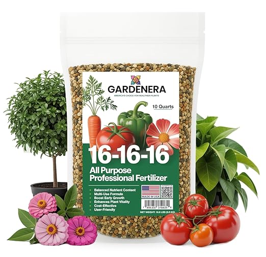 Gardenera 16-16-16 Premium All Purpose Professional Fertilizer - Lawn, Flower, Tree, Shrub & Vegetable Fertilizer (10 Quarts)