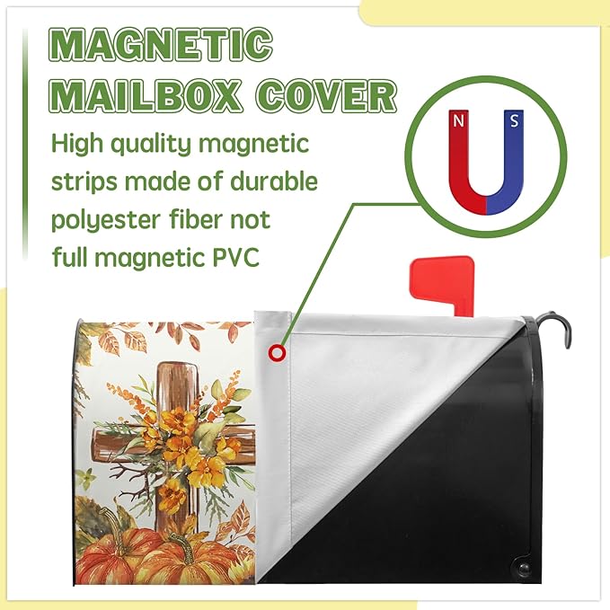 Bless This Home Mailbox Covers Magnetic Thanksgiving Pumpkin Mail Box Cover Fall Autumn Mailbox Wraps Magnetic Standard Size 21x18 inch for Outside Garden Yard