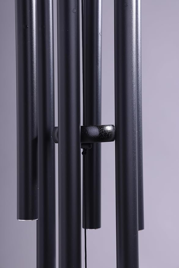 42" Deep Tone Wind Chimes for Outside Clearance, Solar Large Metal Windchimes for Loss of Loved One, Memorial Heavy Duty Chimes Outdoor for Garden,Sympathy Gifts,Black
