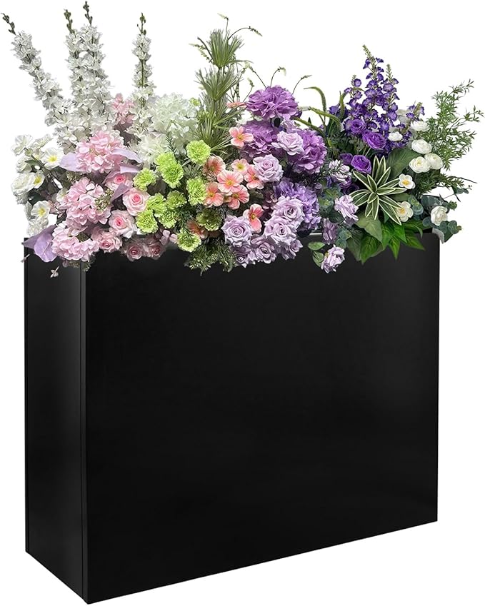 Rectangle Planter-38 L x 12" W x 30" H Tall Black Metal Large Planter Boxes Outdoor Pots,Flowers Pot Garden Porch Patio Privacy