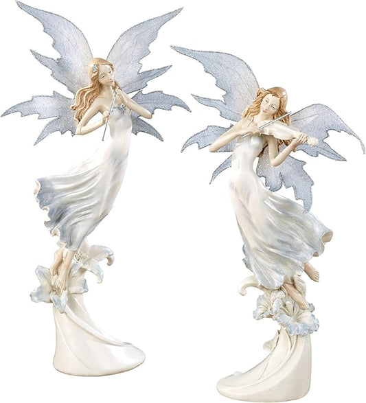 Fairy Orchestra Figurine Set Celestial Blue Set of Two