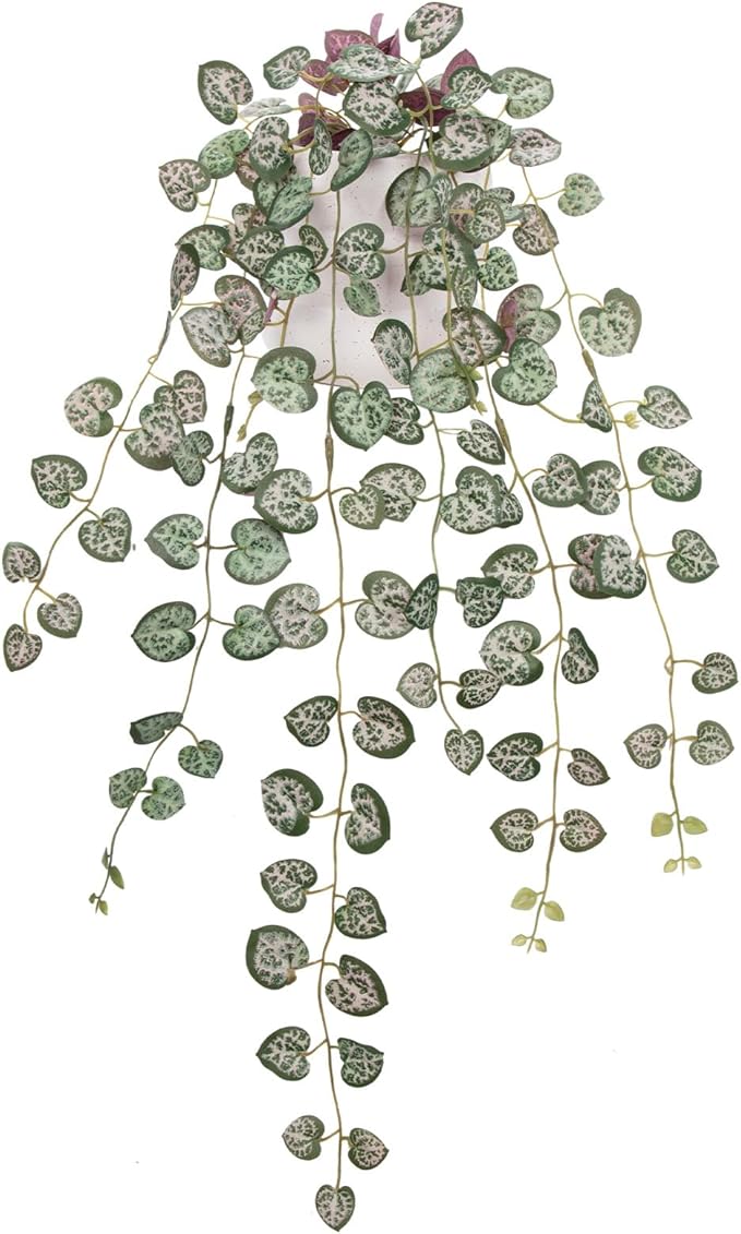 Briful Artificial Plants Indoor Fake Hanging Plants with Bubble Pot Faux Potted Greenery Silk Draping Small Plants for Home Office Shelf Bathroom Decor(Green, 1 Pack)