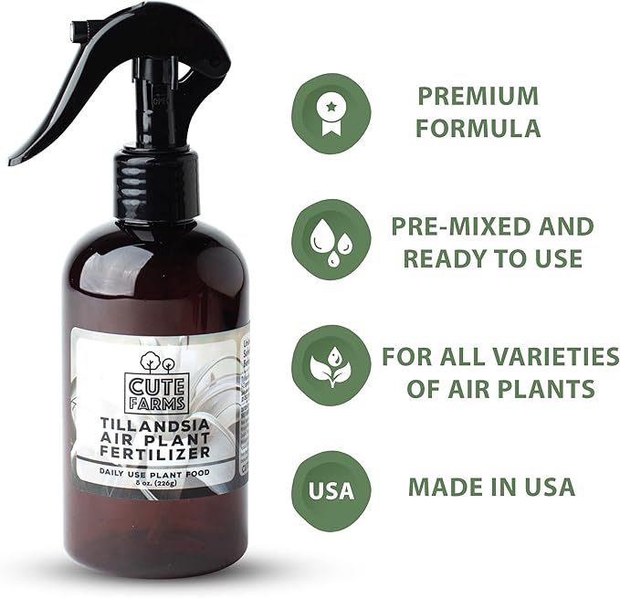 Cute Farms Tillandsia Air Plant Fertilizer | Gentle Daily Use Formula Plant Food (Three - 8 oz. Spray Bottles)