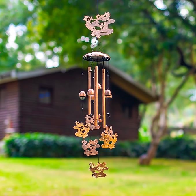 Frog Wind Chimes for Outside,Frog Gifts for Women Men/Memorial Gifts/Sympathy Gift/Birthday Gift Metal windchimes Outdoors/Indoors,Garden Decor,Patio,Home,Porch,Yard Decorations