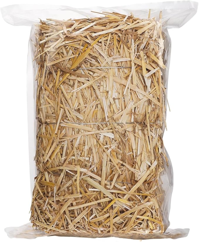Natural Wheat Straw - 1 LB Dry Straw, Clean and Soft Decorative Straw Bale for Stray Cats Dogs Yard Farm Pets Garden Mulch Grass Cover