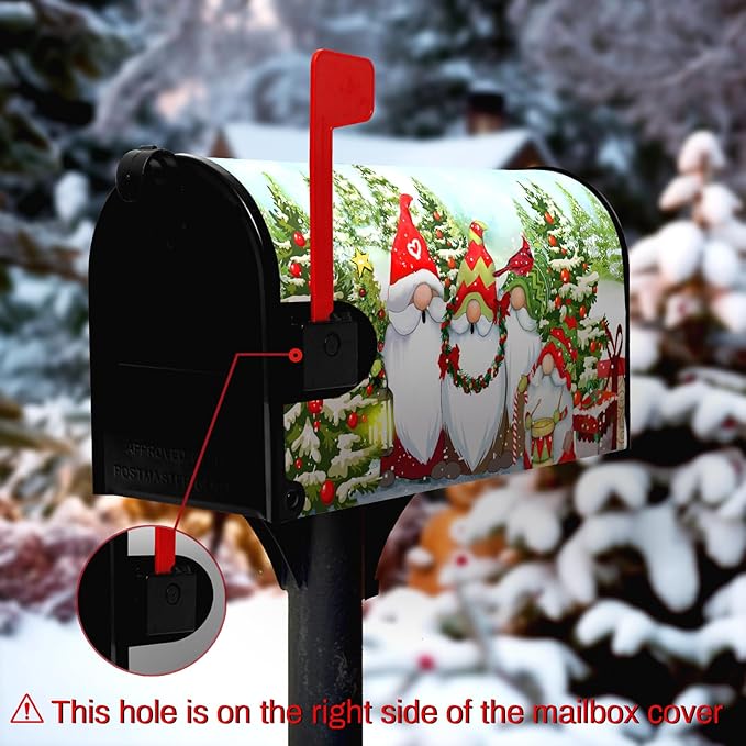 Winter Gnome Mailbox Covers Magnetic Standard Size Mail Box Post Cover Snowman Snowflake Xmas Mailbox Wraps Gift Holiday Waterproof 21 X18 Inch