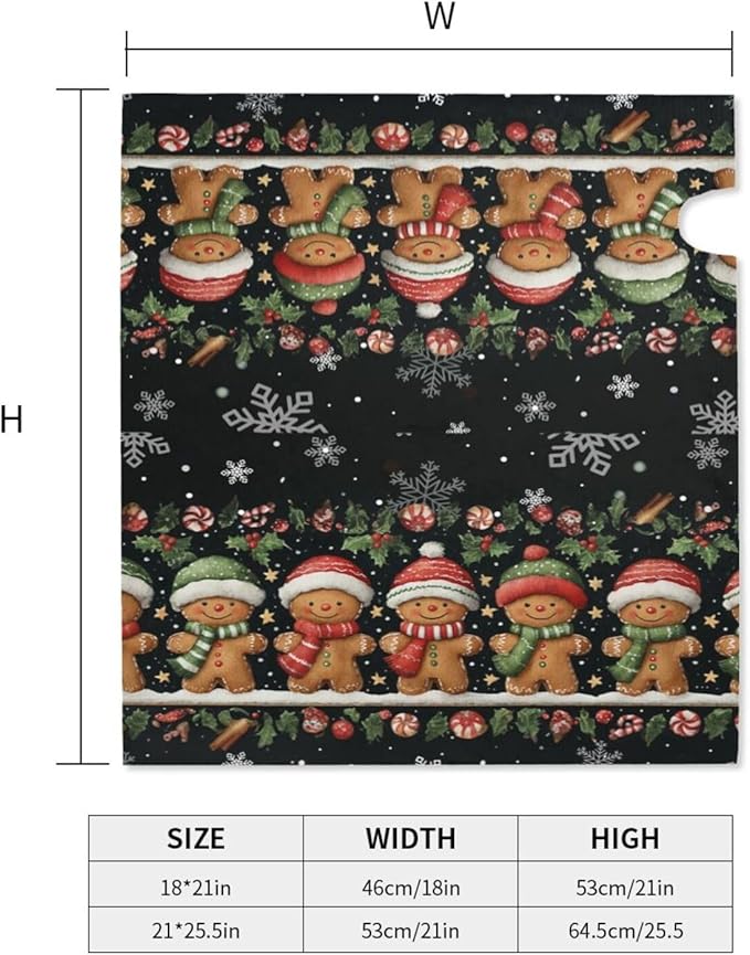 Christmas Gingerbread Man Mailbox Covers Magnetic Letterbox Covers 21x18 Inch for Garden Outdoor Decoration