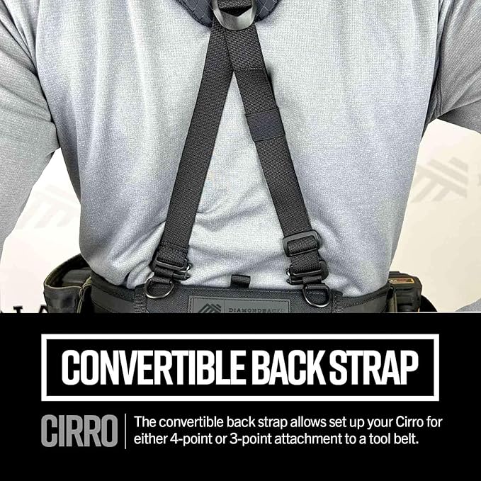 Diamondback Deluxe Suspenders for Tool Belts - Adjustable Tool Belt Suspenders for 4"- 6" Belts (Hi Viz Yellow, XS/Small)