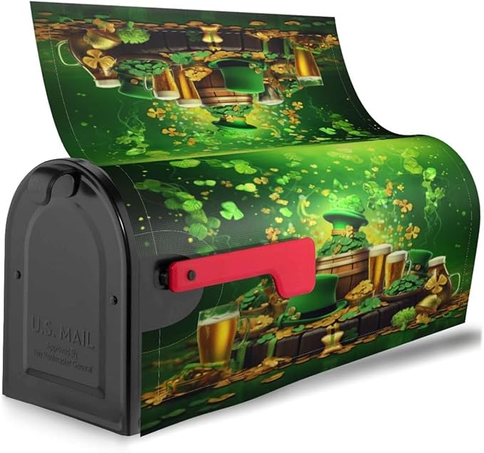 St. Patrick's Day Mailbox Covers Magnetic Letterbox Covers 21x18 Inch for Garden Outdoor Decoration