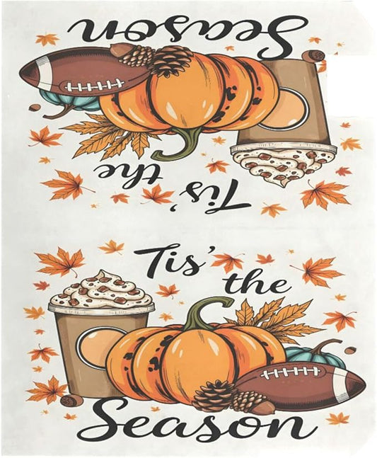 Fall Autumn Maple Leaf Pumpkin Football Magnetic Mailbox Cover MailWraps Garden Yard Home Decor for Outside Standard Size-18"x 20.8"
